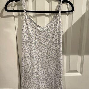 Hollister White and Blue Floral Mini Dress